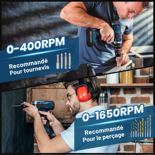 Destornillador a batería con múltiples accesorios para aficionados al bricolaje (DIY)