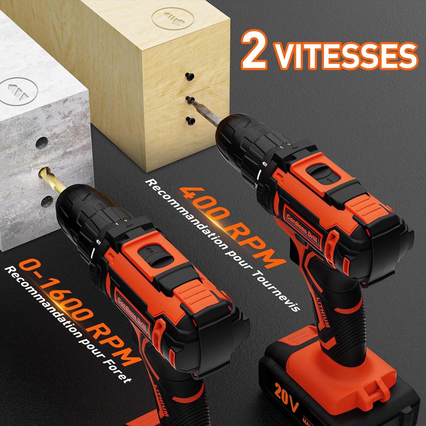 Destornillador a batería con múltiples accesorios para aficionados al bricolaje (DIY)